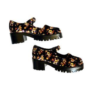 Floral Velvet Floral Nicole Saldana Mary Jane Platforms